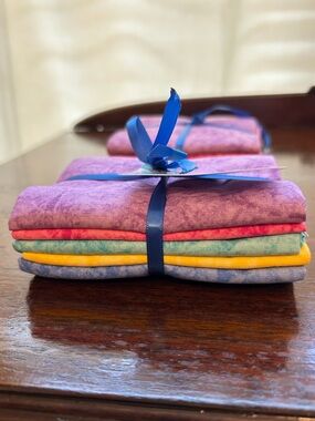 Waverly Bundle of 2 Packs of 5 Batik Blue, Green, More Fat Quarter Cotton Fabric